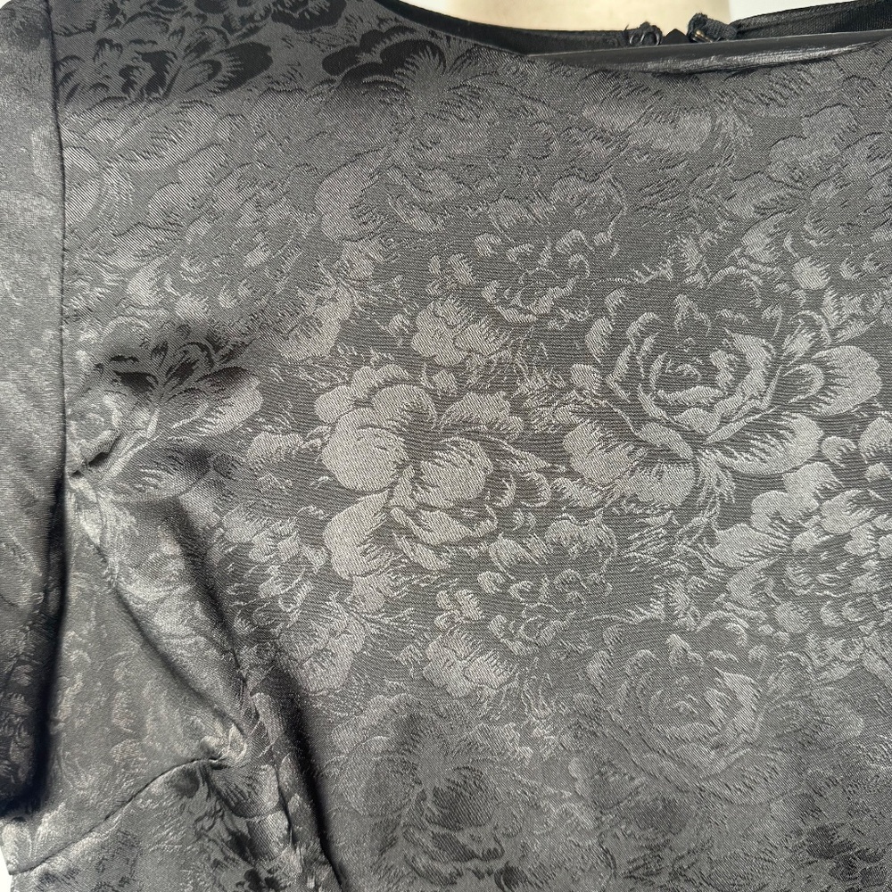 Lulus Cocktail Power Black Floral Embossed Satin Mini Dress - Picture 3 of 10